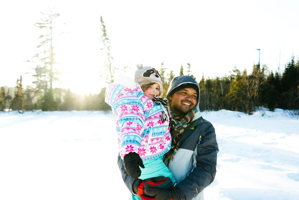 Daughter and Father in the snow
