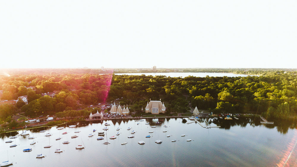 Drone Photography over Lake Harriet in Minneapolis, Minnesota