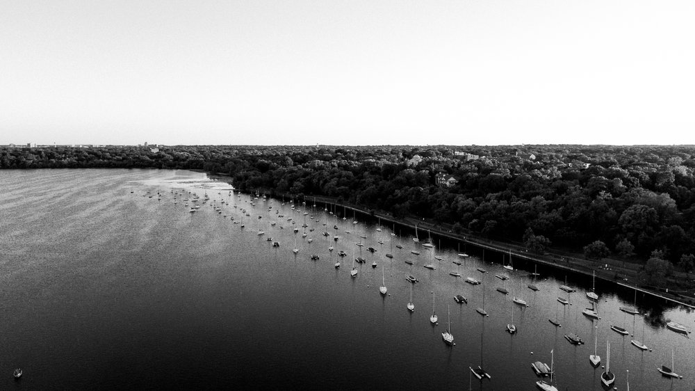 Mavic Pro Drone Photographs over Lake Harriet in Minneapolis, Minnesota