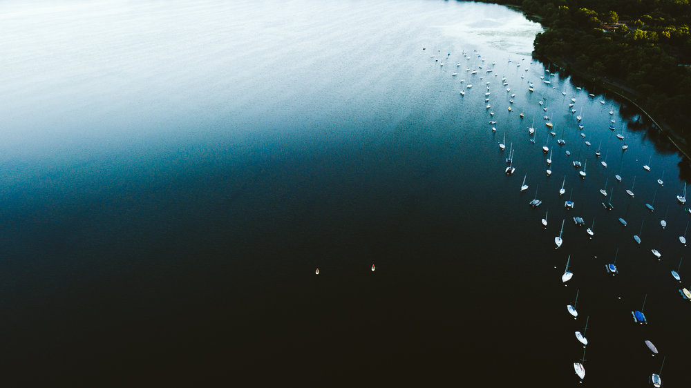 Mavic Pro Drone Photographs over Lake Harriet in Minneapolis, Minnesota