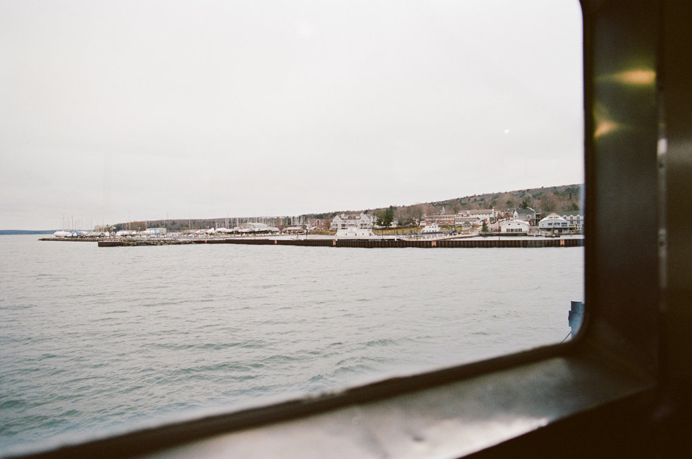 View from the window of a ferry to Madeline Island, Wisconsin