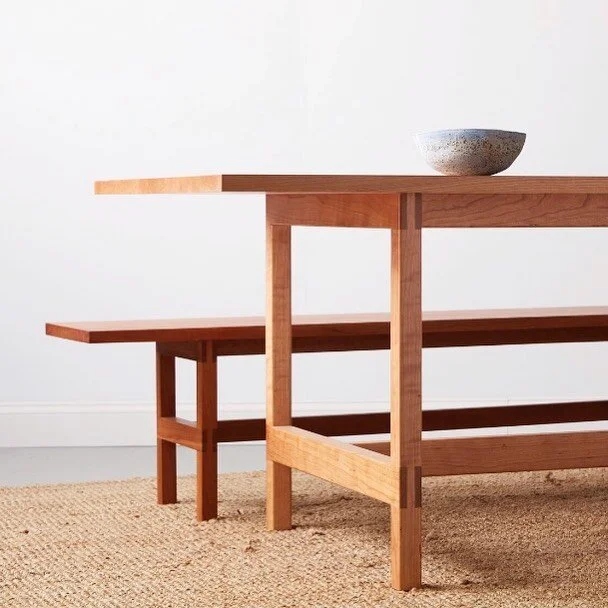 Union table and bench. Designed (and produced) for Maine based Chilton Furniture who focus on local design and craft.
