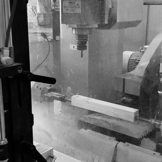 Double tapered legs. If I made these in my studio I&rsquo;d likely bandsaw and handplane the tapers. When designing for production and finding manufacturing partners, the main variable is scale. What doesn&rsquo;t change is the commitment to quality.