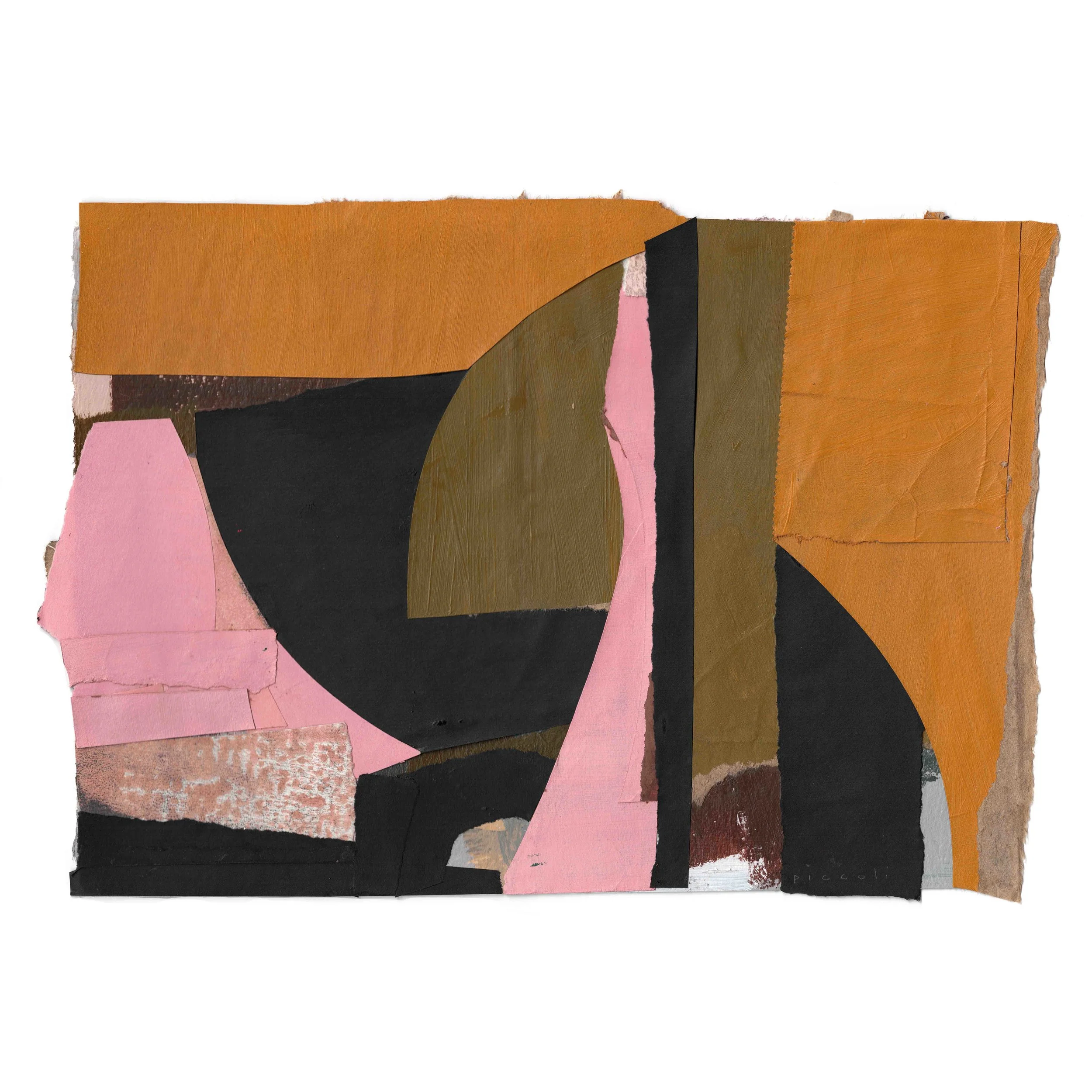 Untitled #4 Found and painted paper, acrylic and watercolor on heavyweight paper - 7.5x10 inches