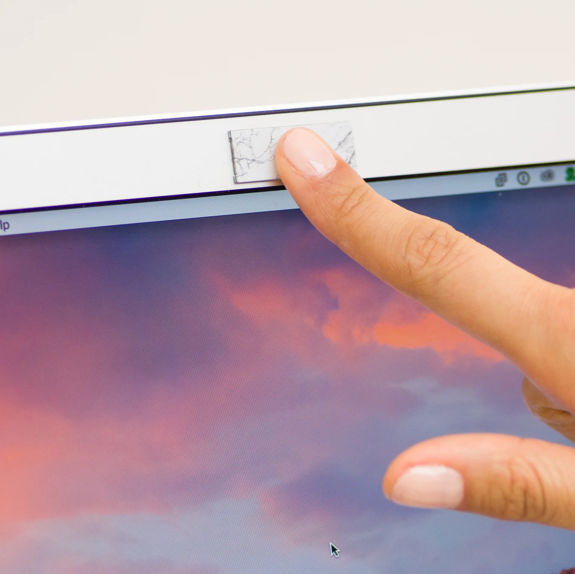 Webcam Cover, White Marble