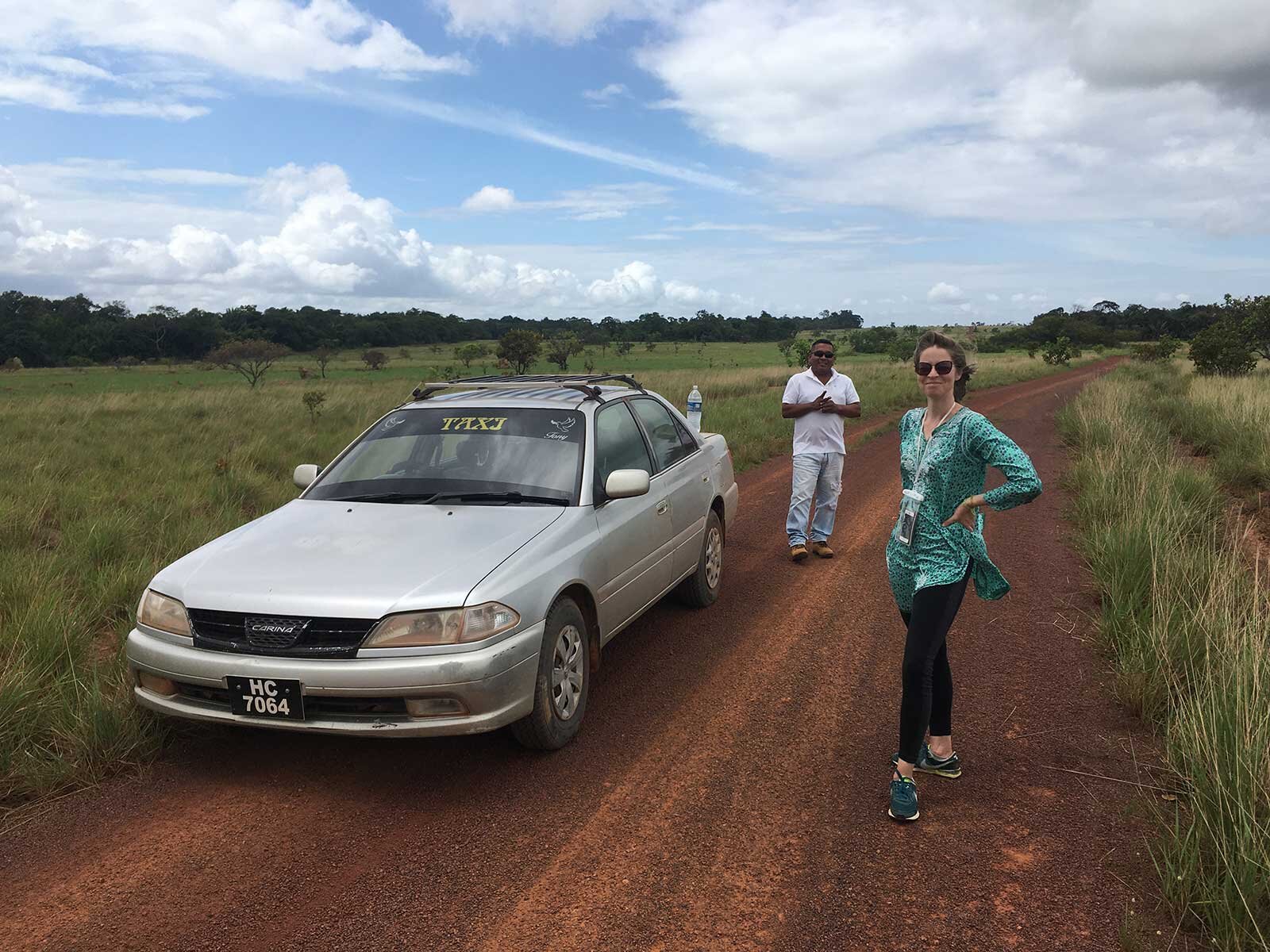  Tony is the taxi driver taking Tina and I from the border to Yupukari. Instead of the 4X4 I was promised, he turned up in a battered Toyota Carina, with a “Tony” sticker on the front windscreen and Kenny Rogers blaring out of tinny speakers. I spott