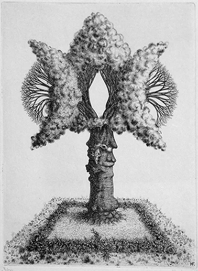 Francois Houtin Arbre Sans Titre Etching