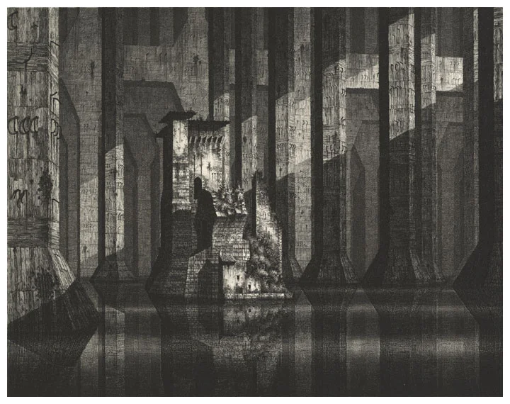 Gerard Trignac le Sanctuaire du Doute Etching