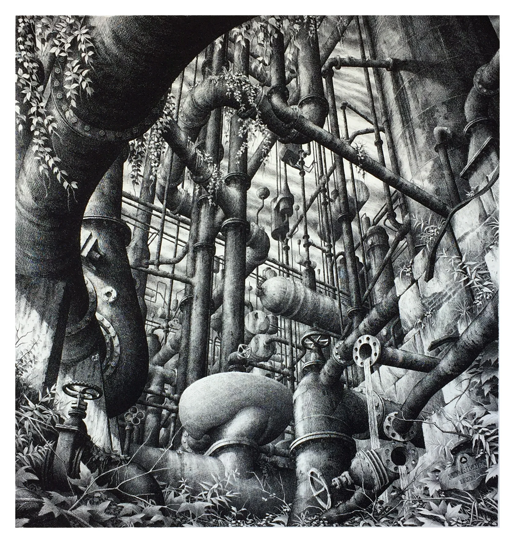 Gerard Trignac La Raffinerie Etching