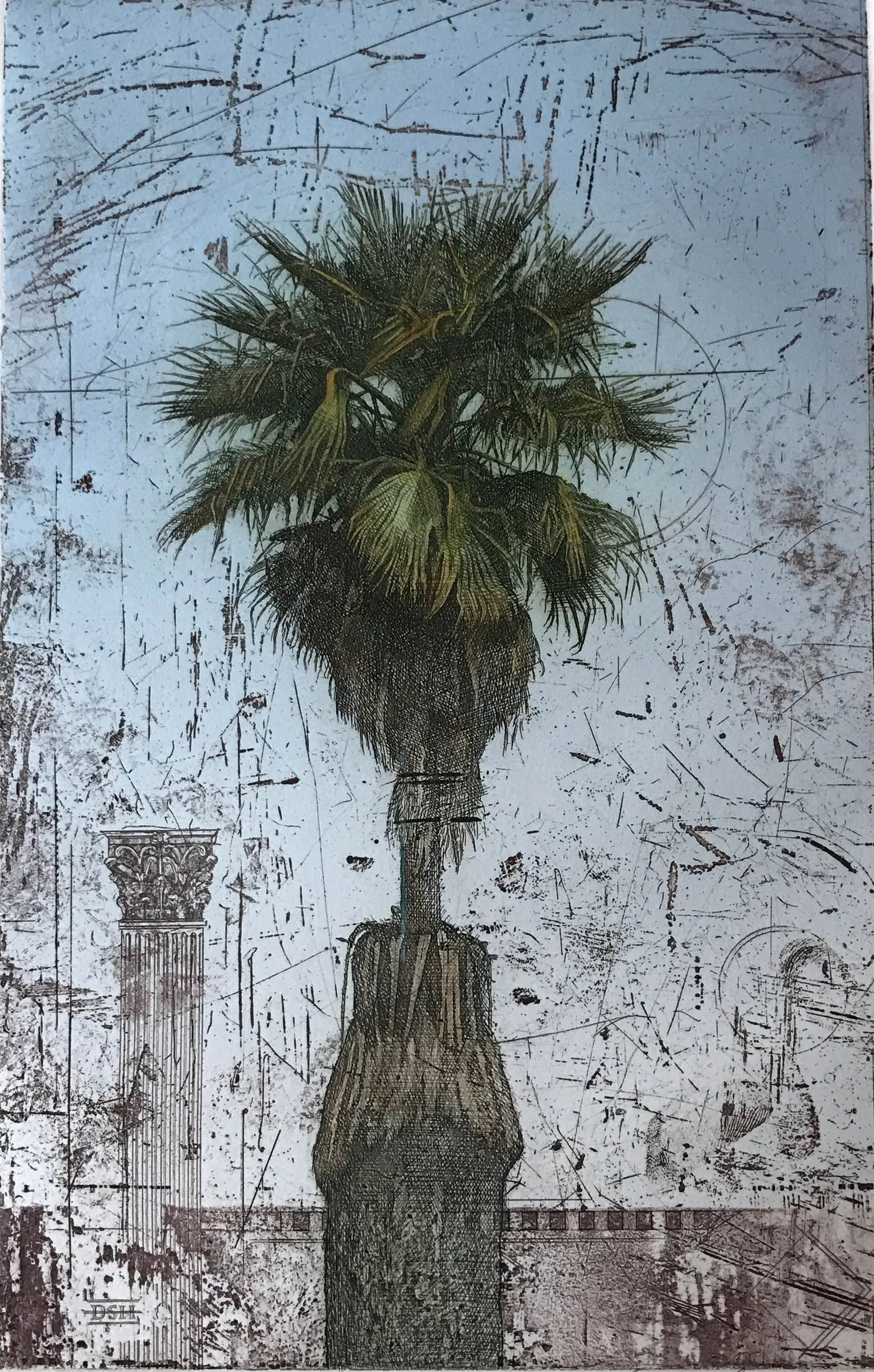 Palm Trees With Column (color version)