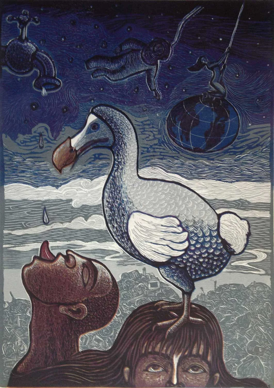 Dodo On My Head, Serigraph print by Poli Maréchal
