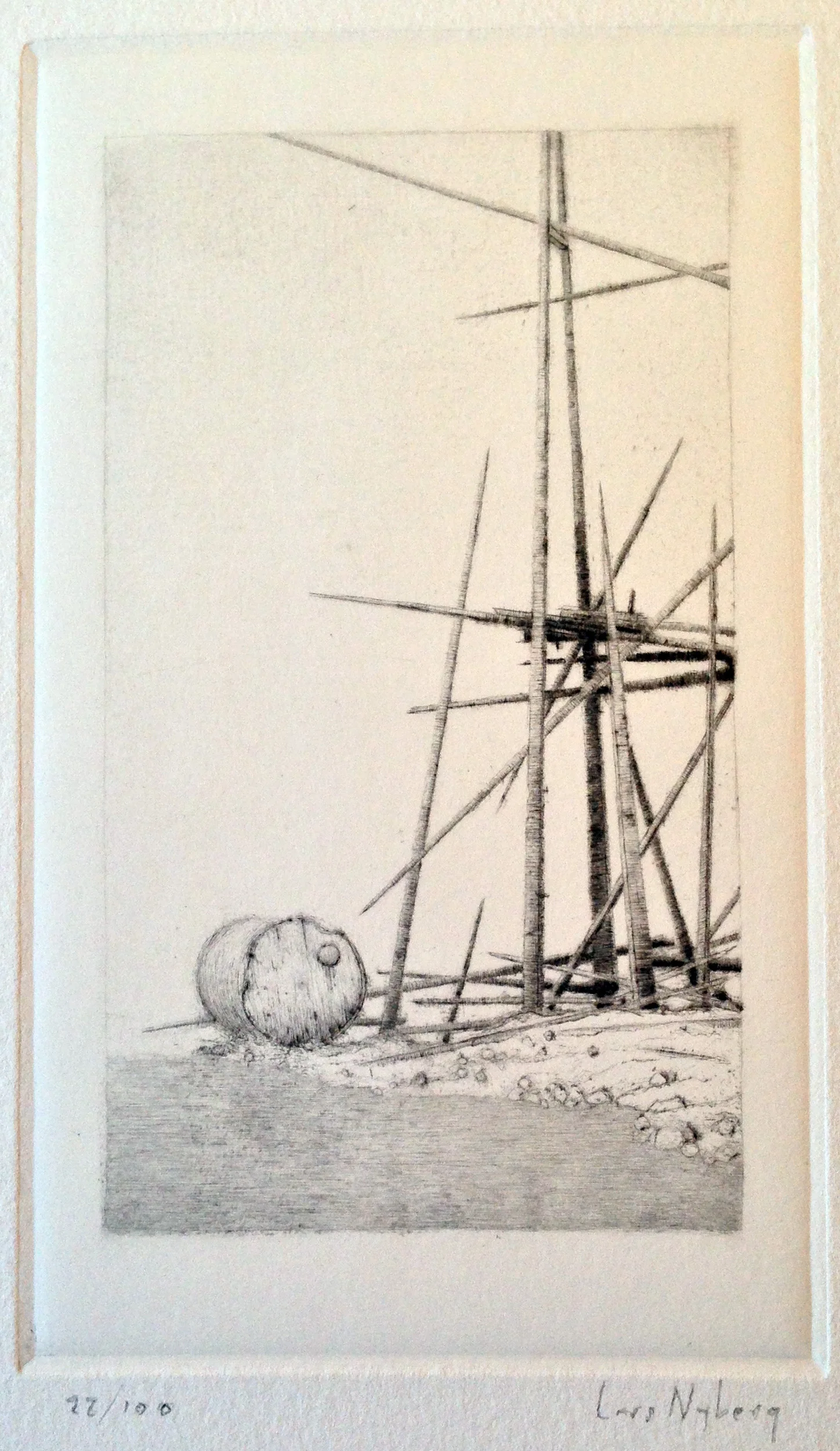 Low Water, drypoint by Lars Nyberg