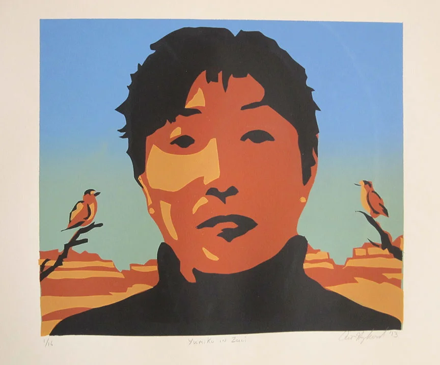 portrait of the artist's wife in a New Mexico landscape