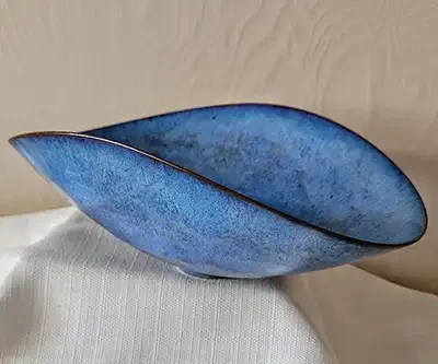 Robin’s-Egg Blue Oval Bowl, by Gertrude and Otto Natzler