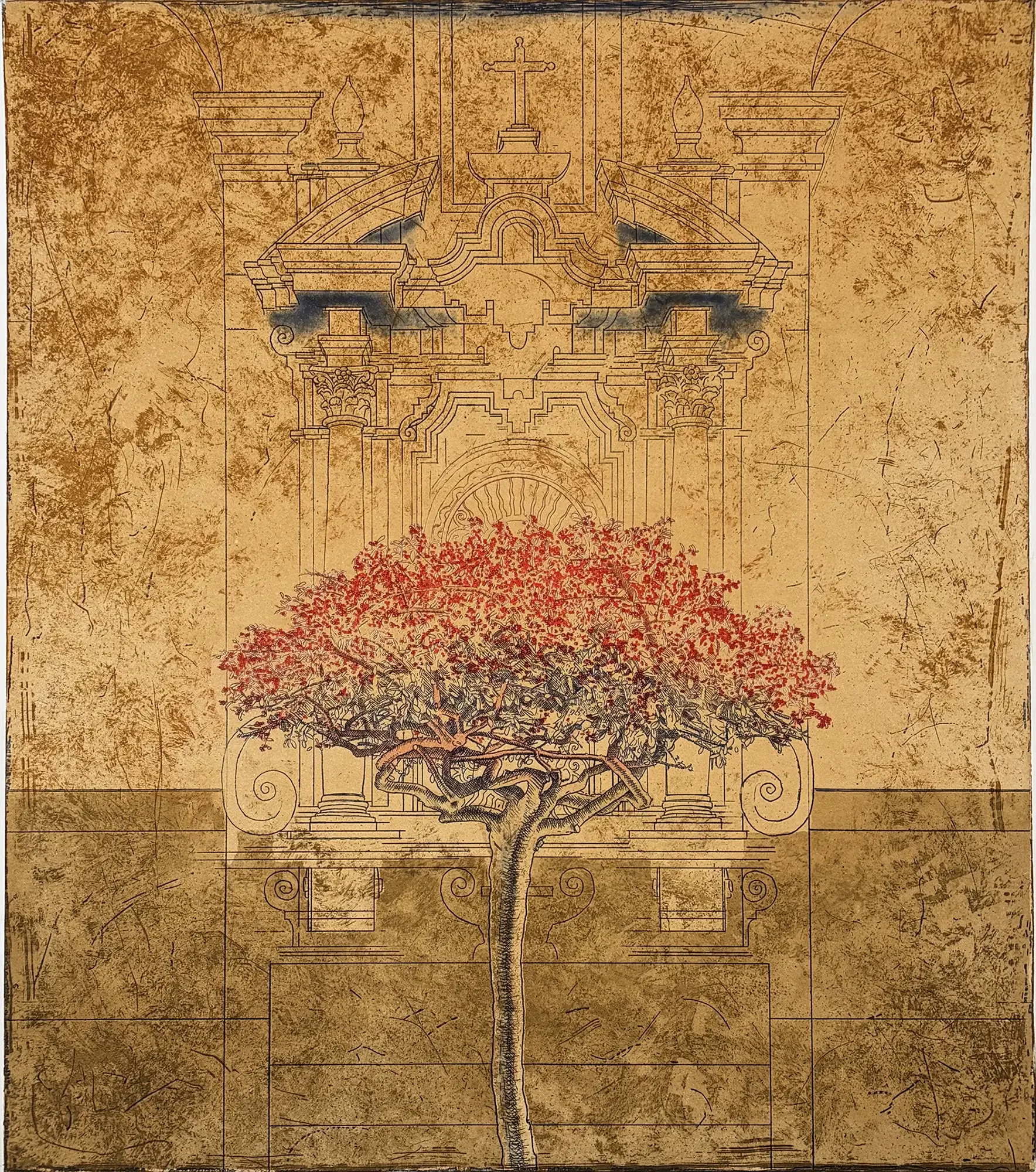 Plate 4 printed over Plate 2 and 3 