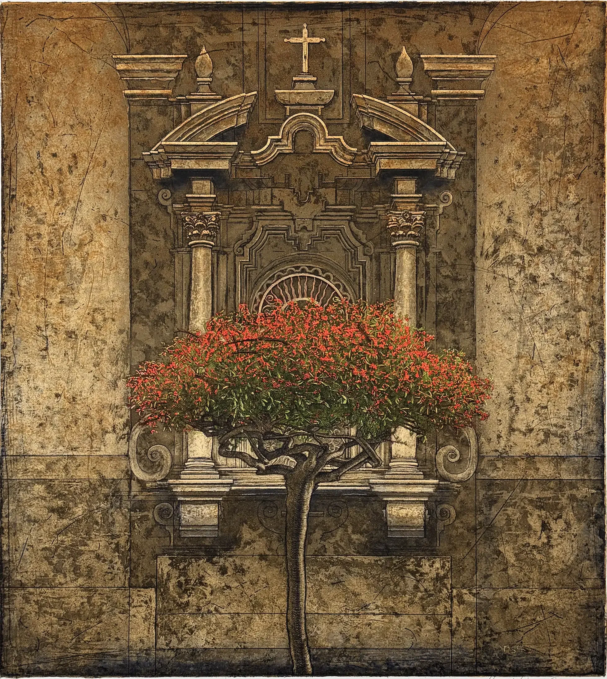 Plate 5 printed over previous plates (final image)