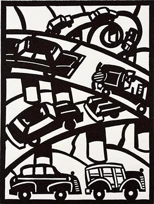 Freeway Traffic, by Frank Romero