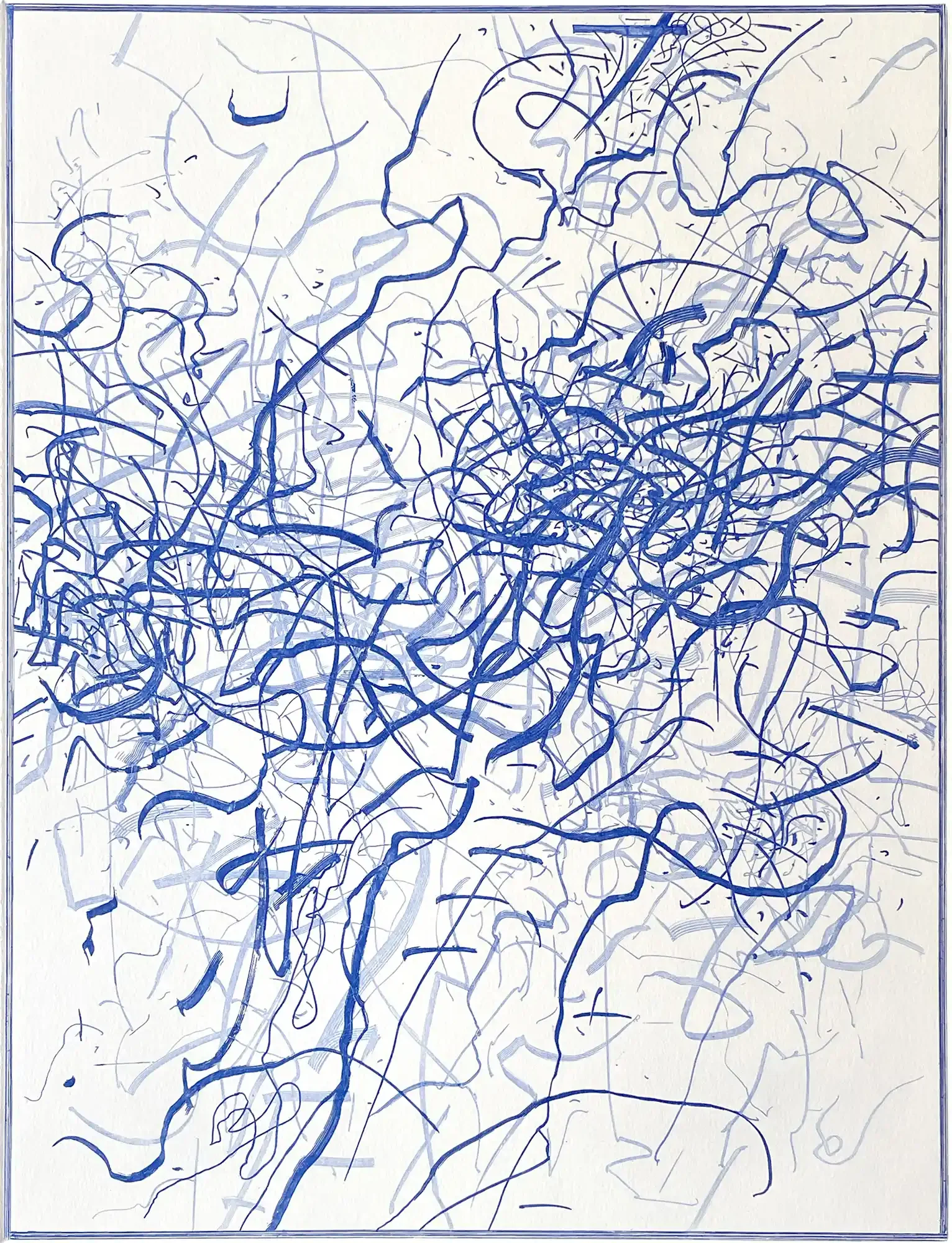 Softground Doodle, blue abstrat by Charles Eckart