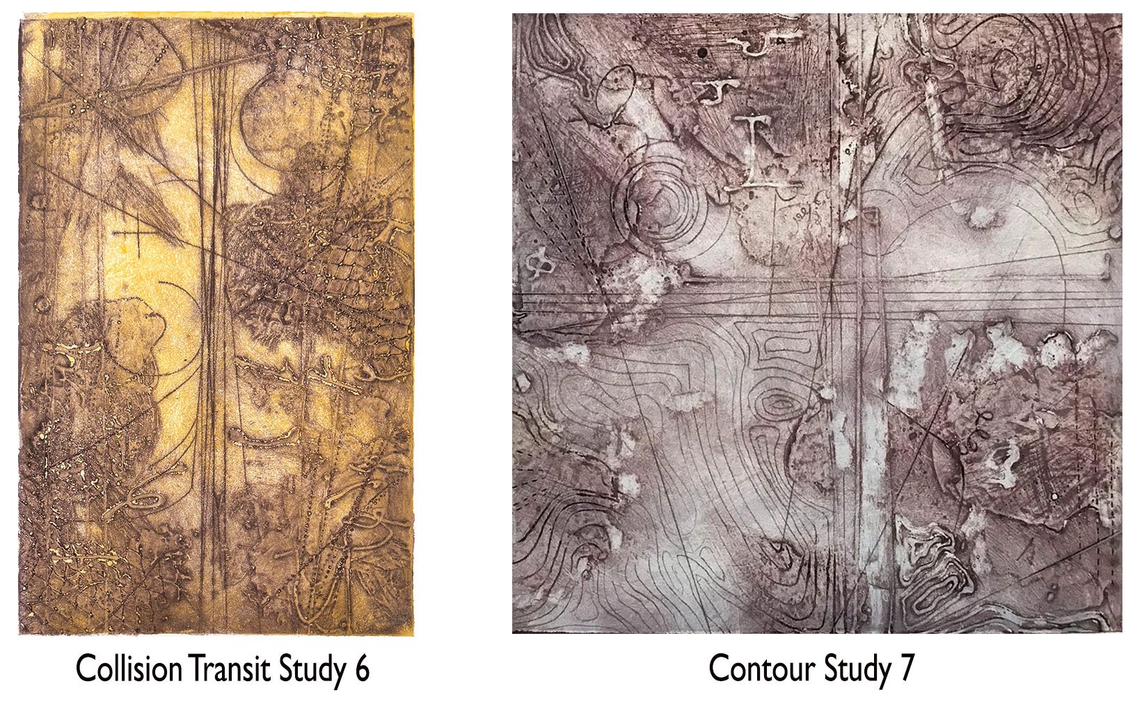 Collision Transit Study 6, and Contor Study 7 by Elise Wagner