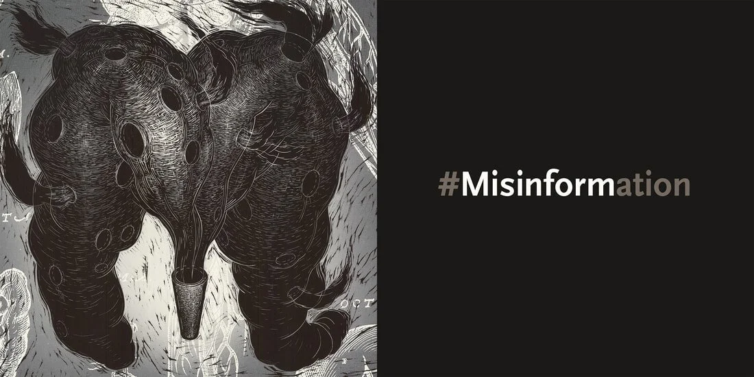 Sean Caulfield #Misinformation relief and inkjet print addressing false information and public trust