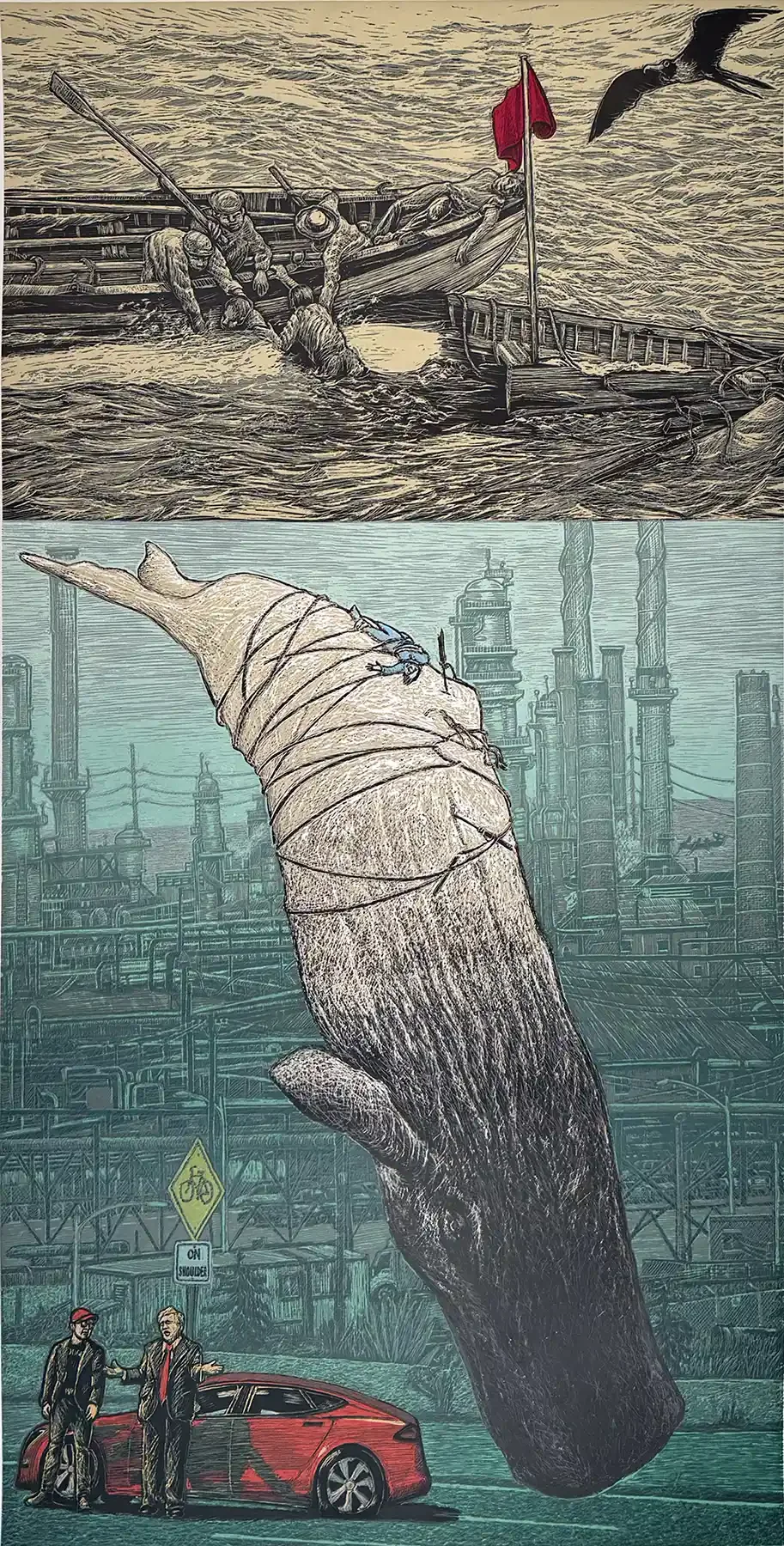 illustration of a scene from Moby Dick