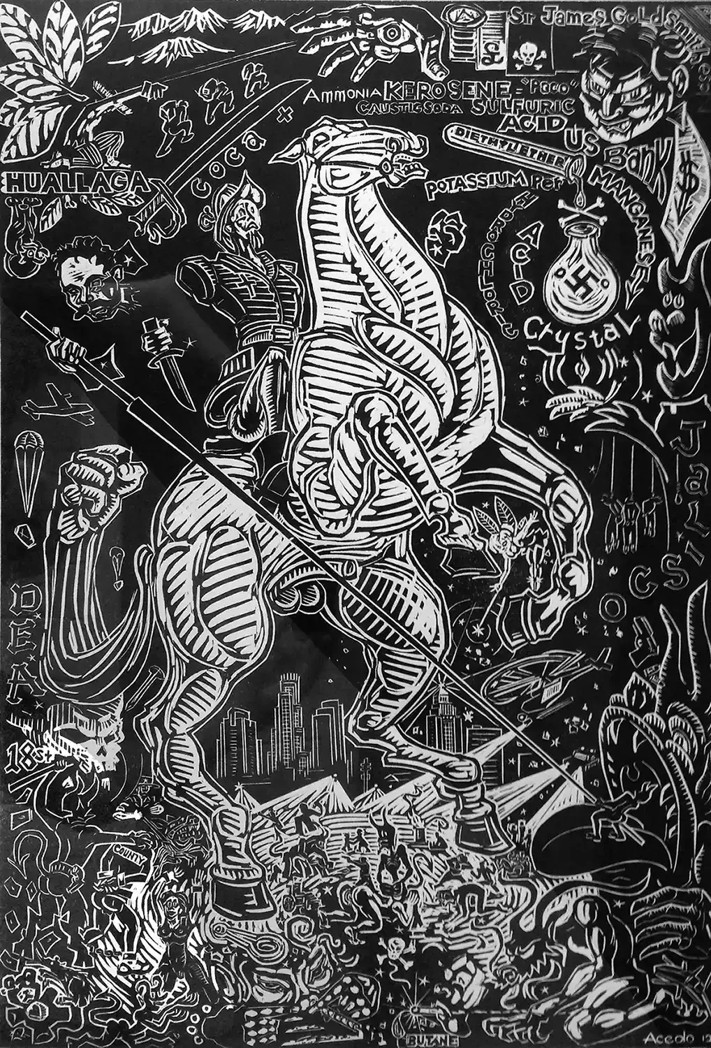 An graphic representation of the  cocaine and its effect