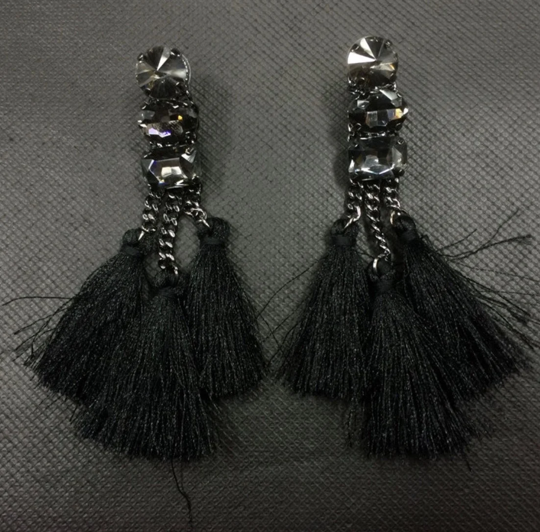 3-Tassel Stud Earring