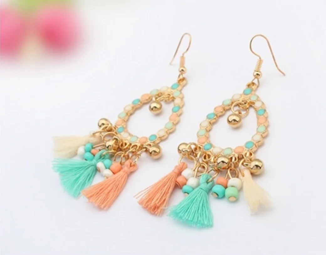 Circled 3-Tasseled Earring