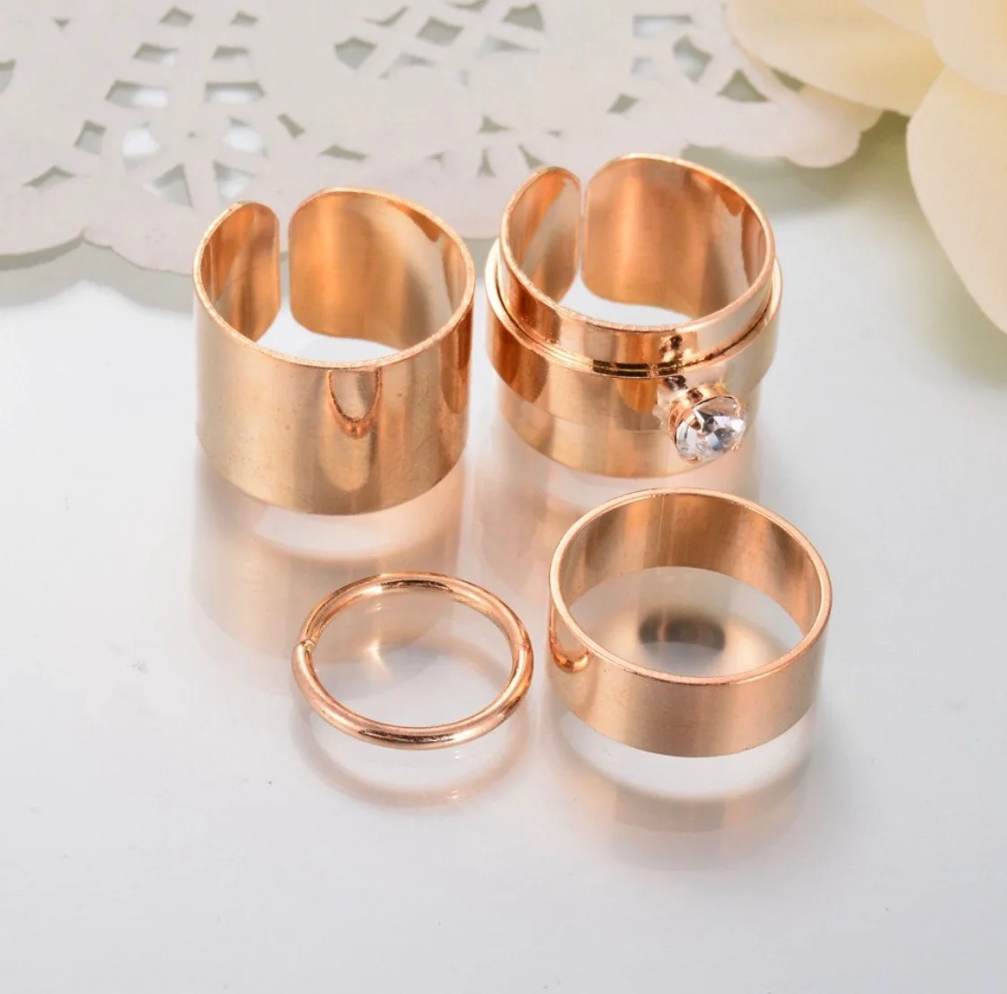 Single Diamond Ring Set 