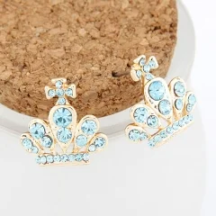 Crowned Cross Earring