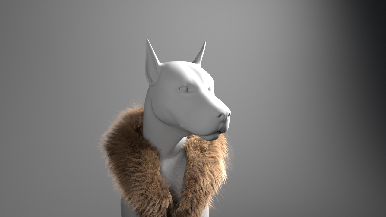 Fur scarf shot in process
