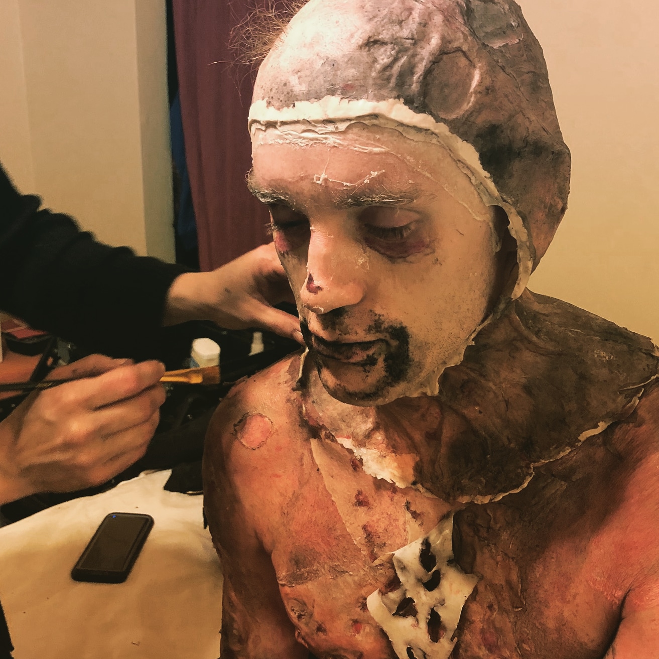  The make-up comes off after the second monster day on the set of "Making Monsters" 