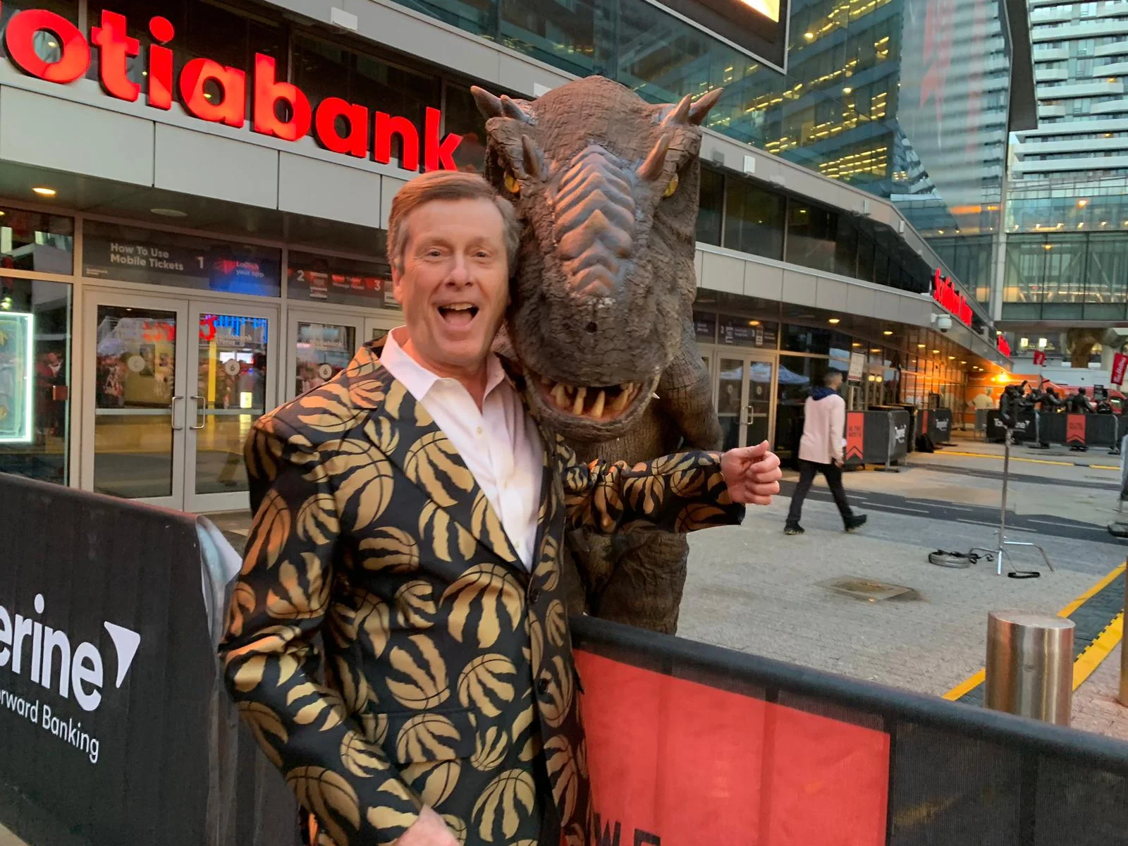 J-rex with mister John Tory