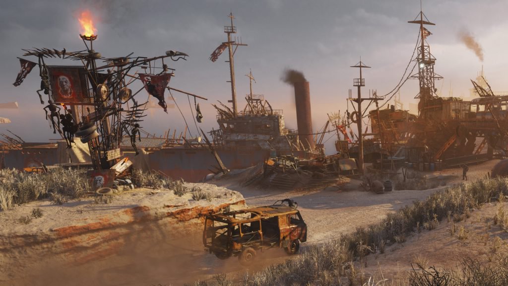 The influence of other post-apocalyptic franchises are apparent in a number of places; the desert level has a very distinct Mad Max vibe to it.