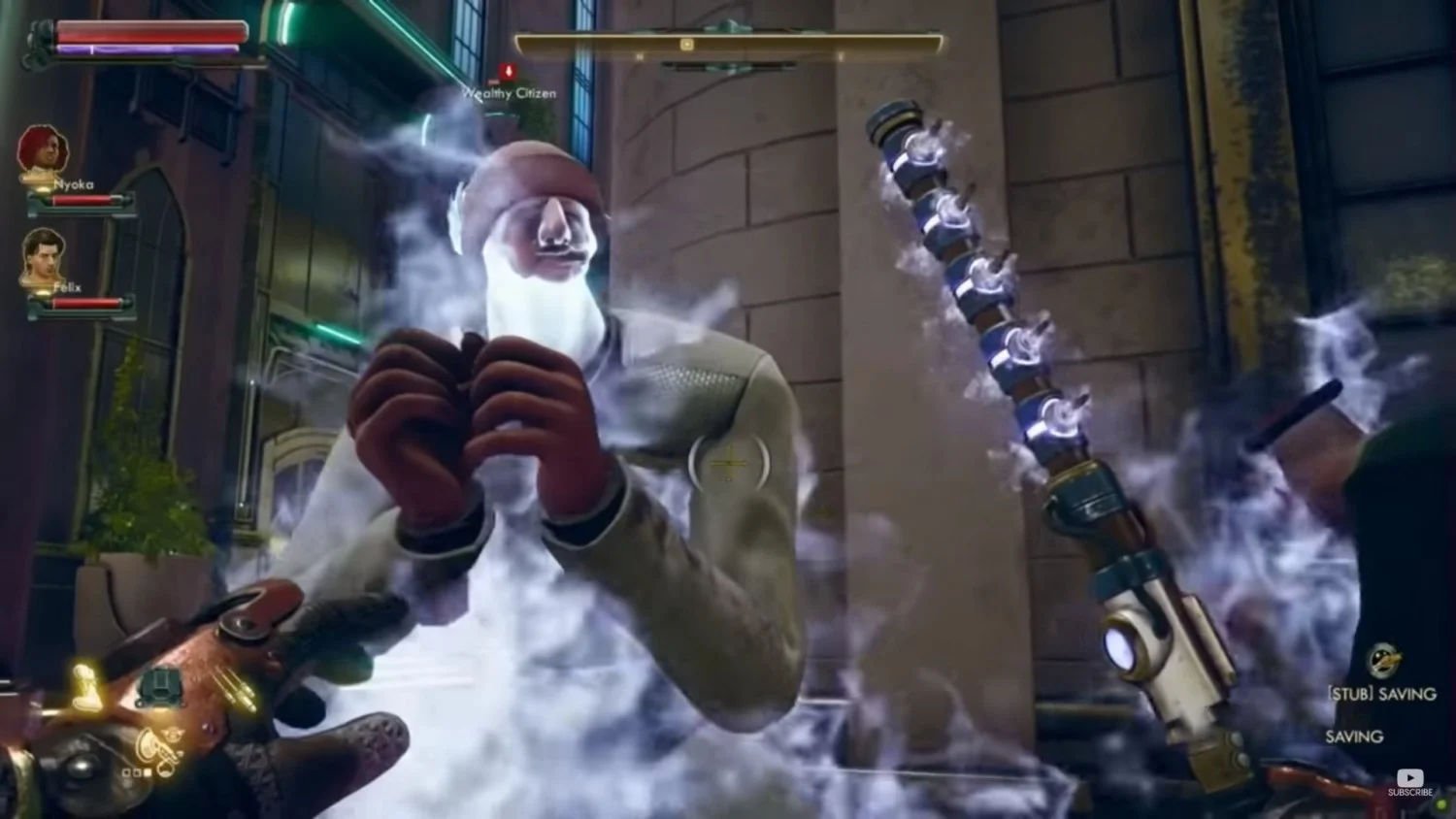 This particular weapon is called “The Mandibular Rearranger” for obvious reasons, judging by that guy’s face.