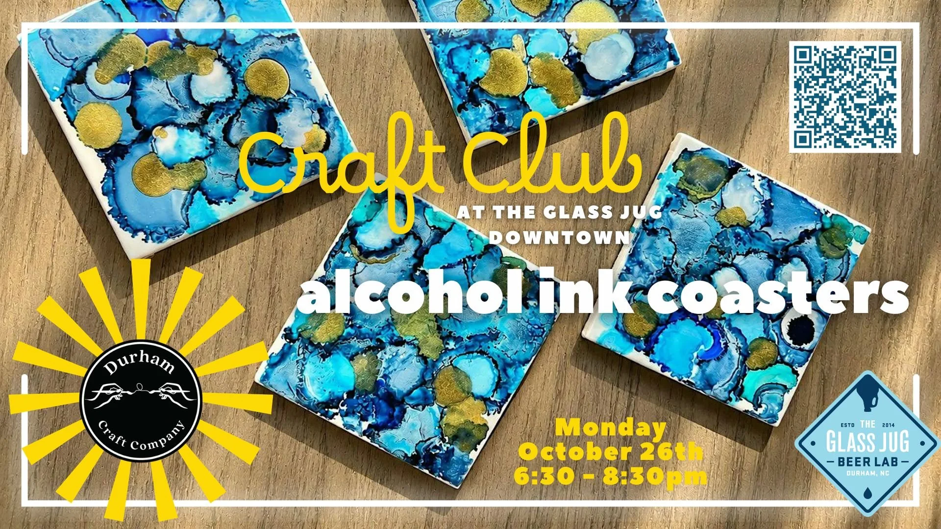 Craft Club: Alcohol Ink Coaster Class