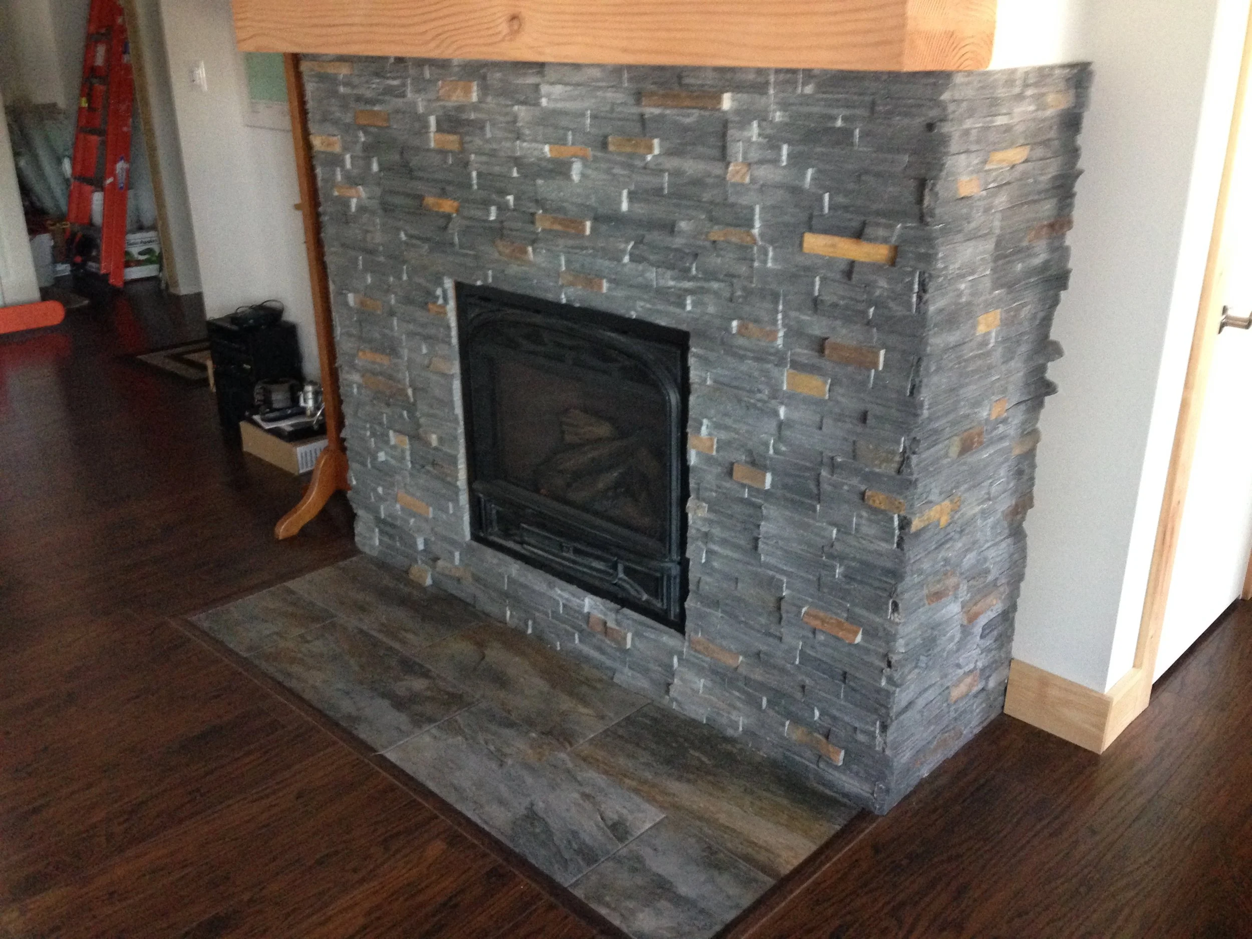  Stone Facing on Gas Fireplace 