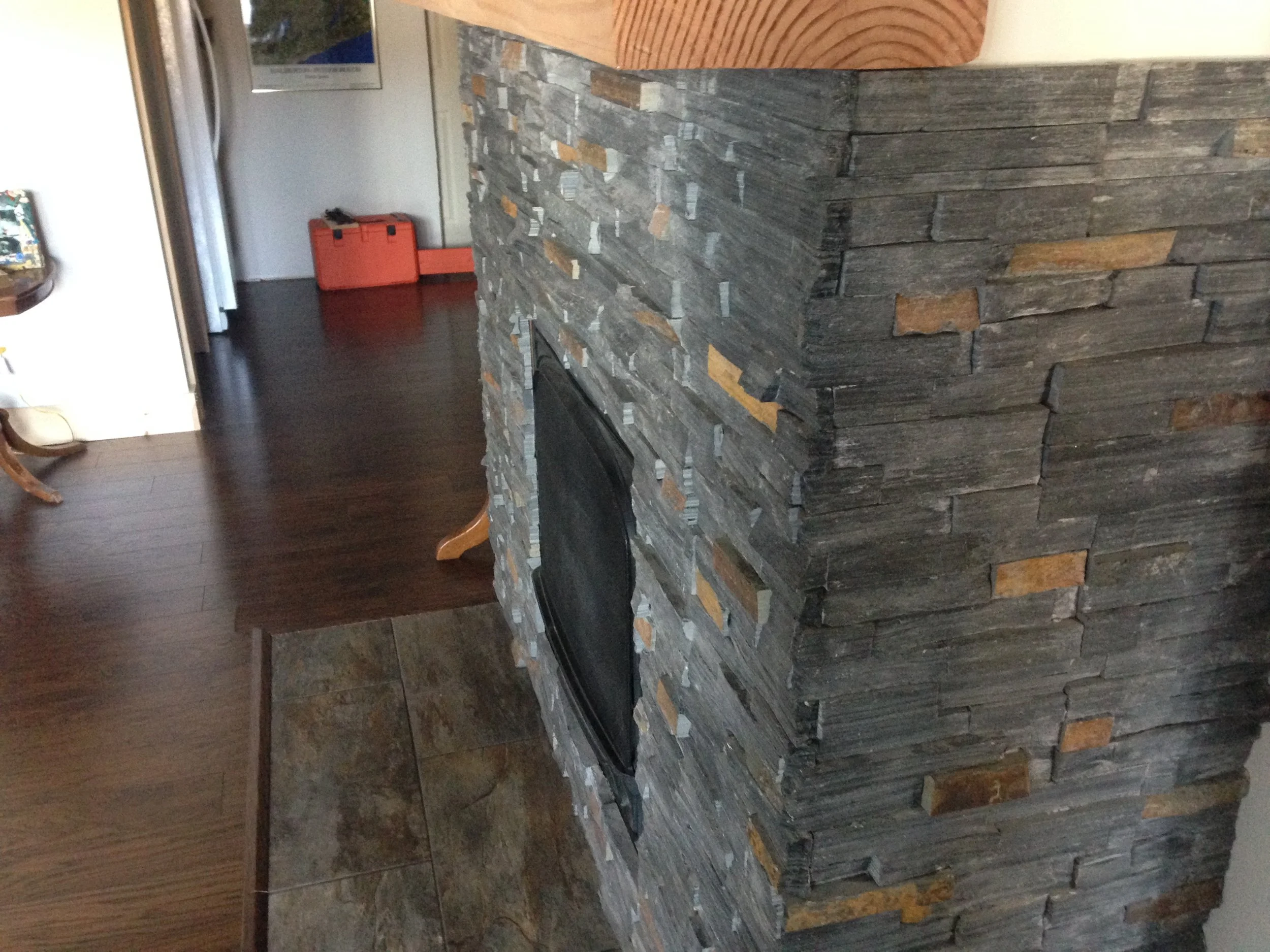  Stone Facing on Gas Fireplace 