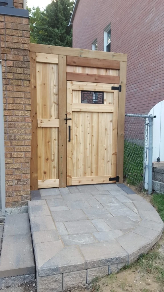 Wood Gate w/ Patio Stone Installation