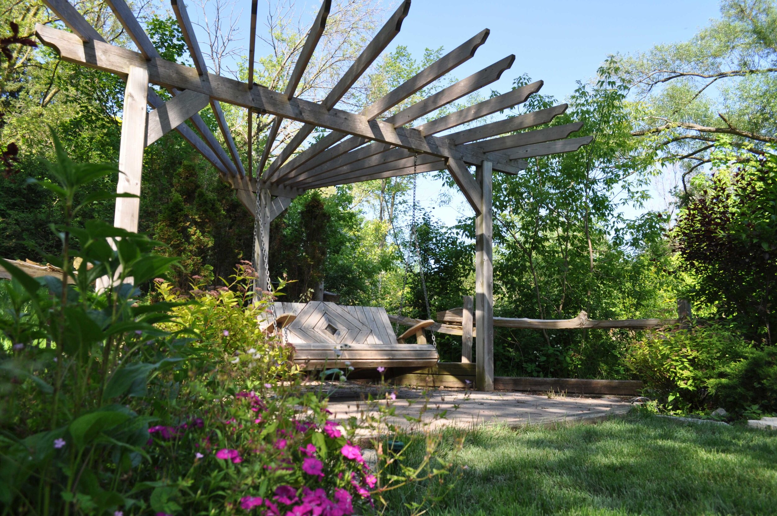 Pergola w/ Interlock and Custom Swinging Chair