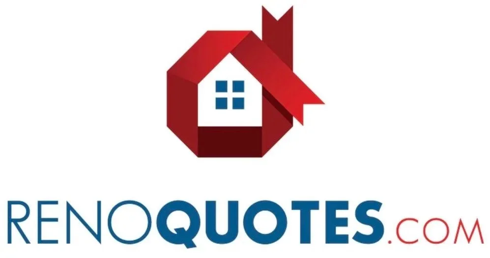 Logo for RENOQuotes.com with a red house icon and blue and red text.