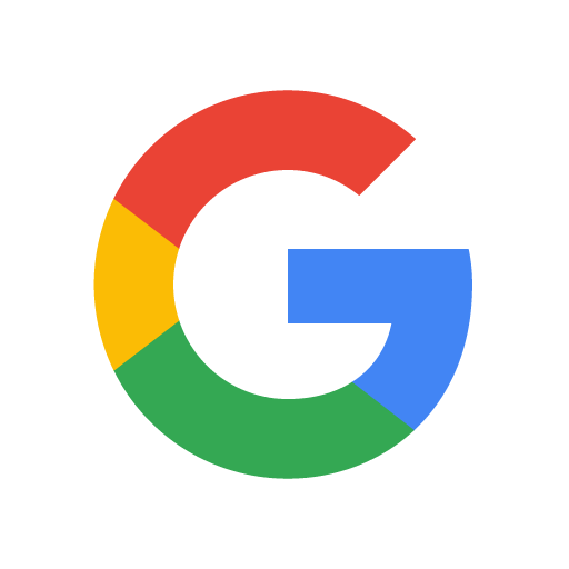 Google logo with blue, red, yellow, and green colors.