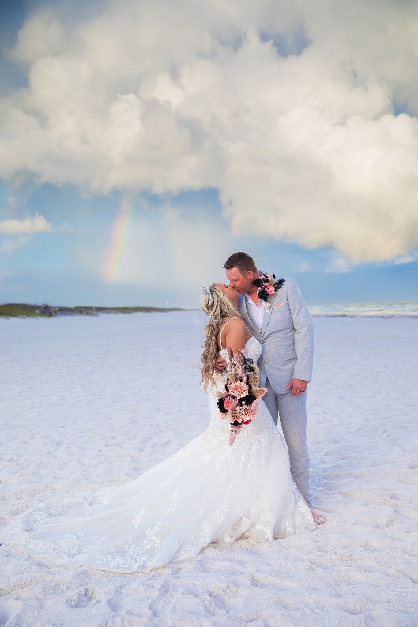Last night's wedding left us breathless once again. The wind, the rain and everything just added a touch of mystery to this very magical evening. We even were blessed with this breathtaking rainbow. 

Hair, Make-Up and Photography By Jessica Salort

