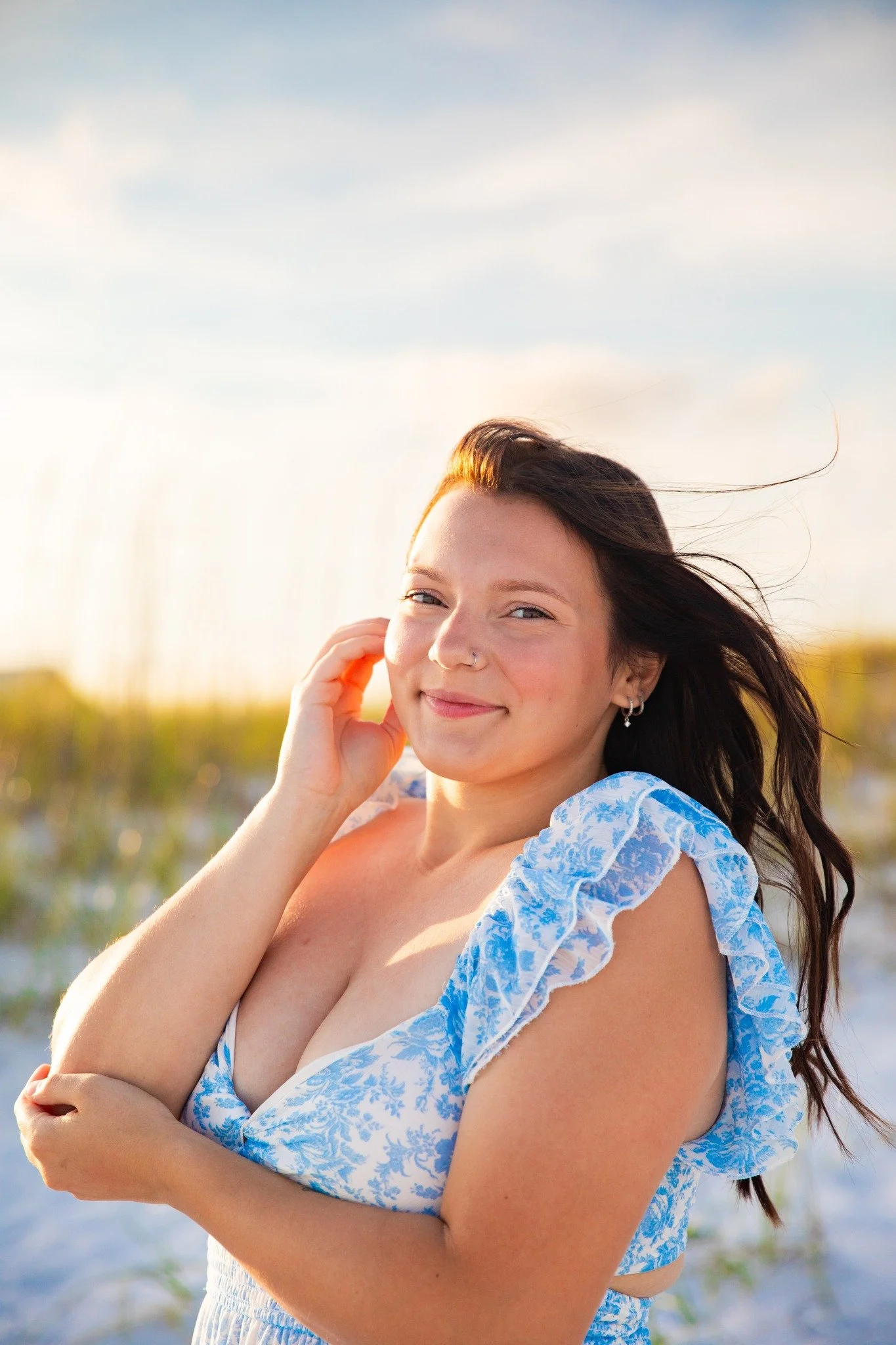One thing I'm gonna do every time is look for that light! Look how it shines one our gorgeous senior! She's so stunning in the sunset lighting. 

From heartfelt family moments to stunning maternity shoots, every session captured the unique story of e