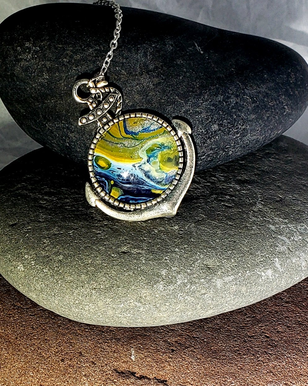 Anchor Necklace Turtle Shell