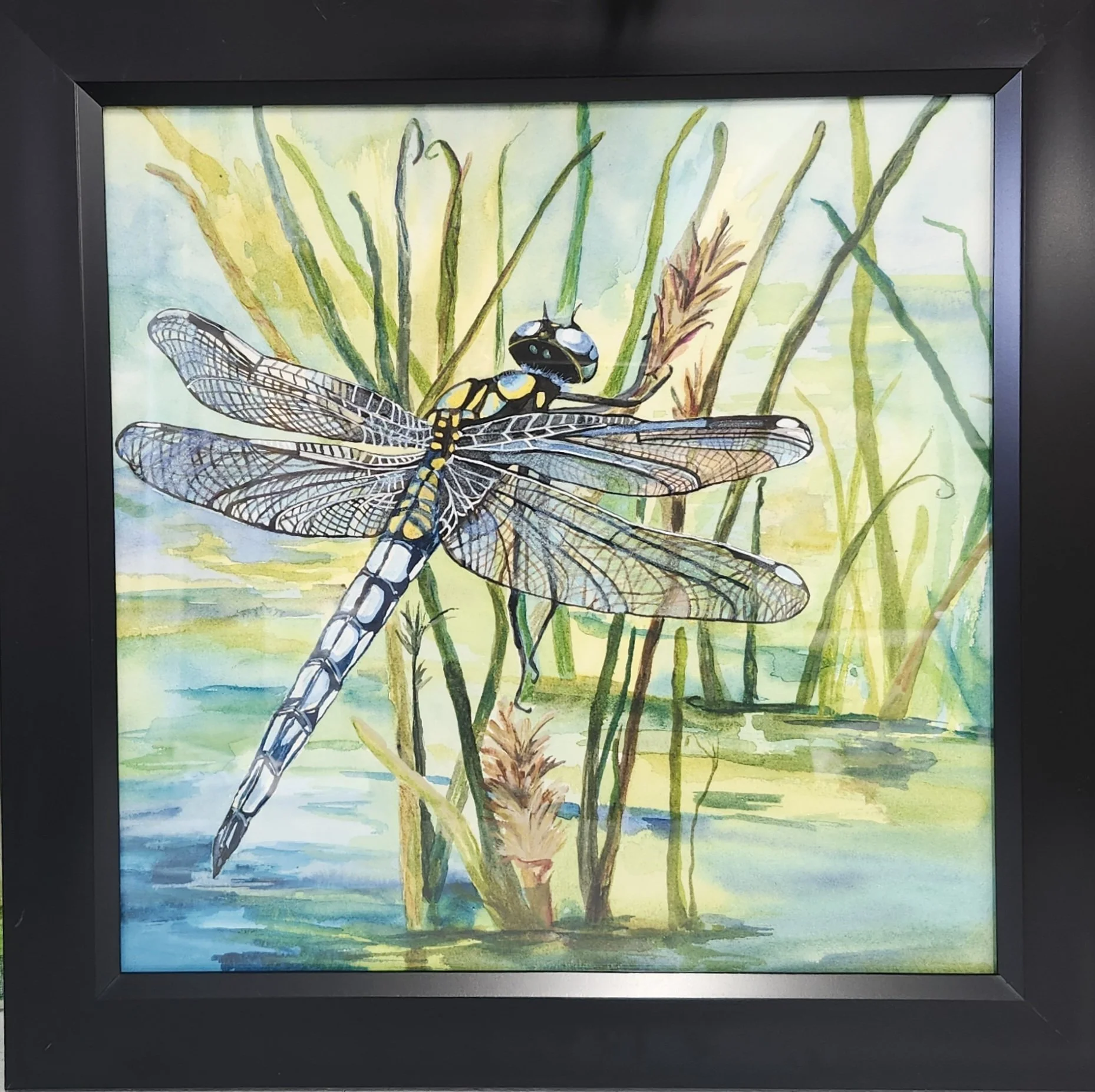 Framed watercolor painting