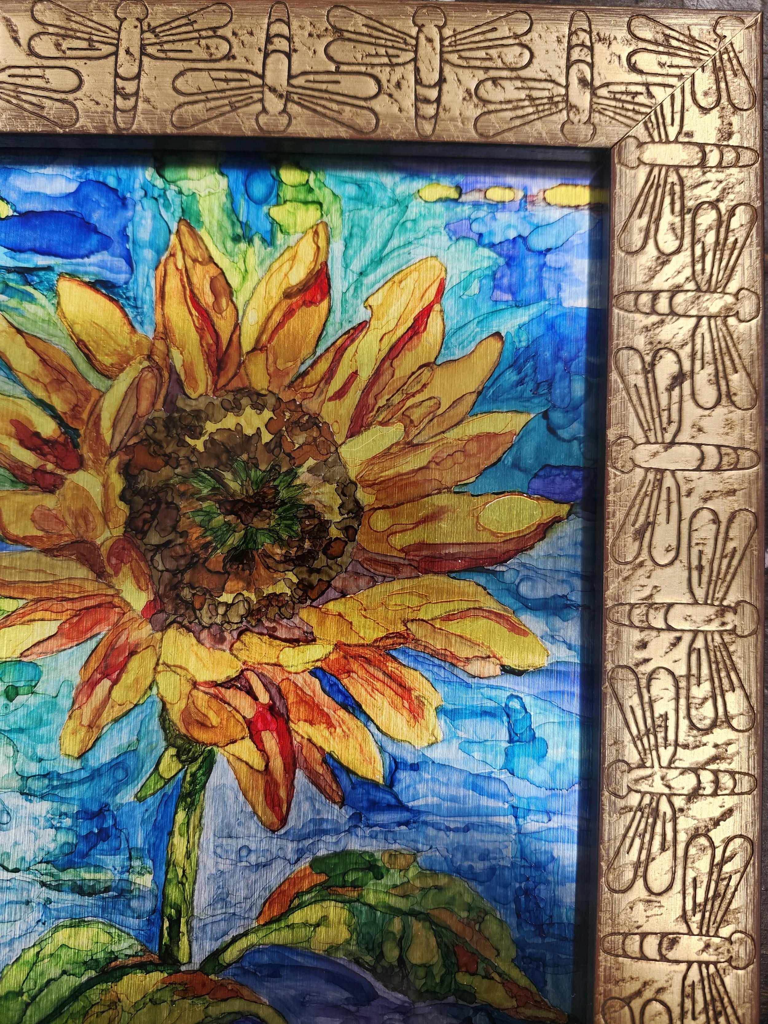 Close-Up of framed Sunflower