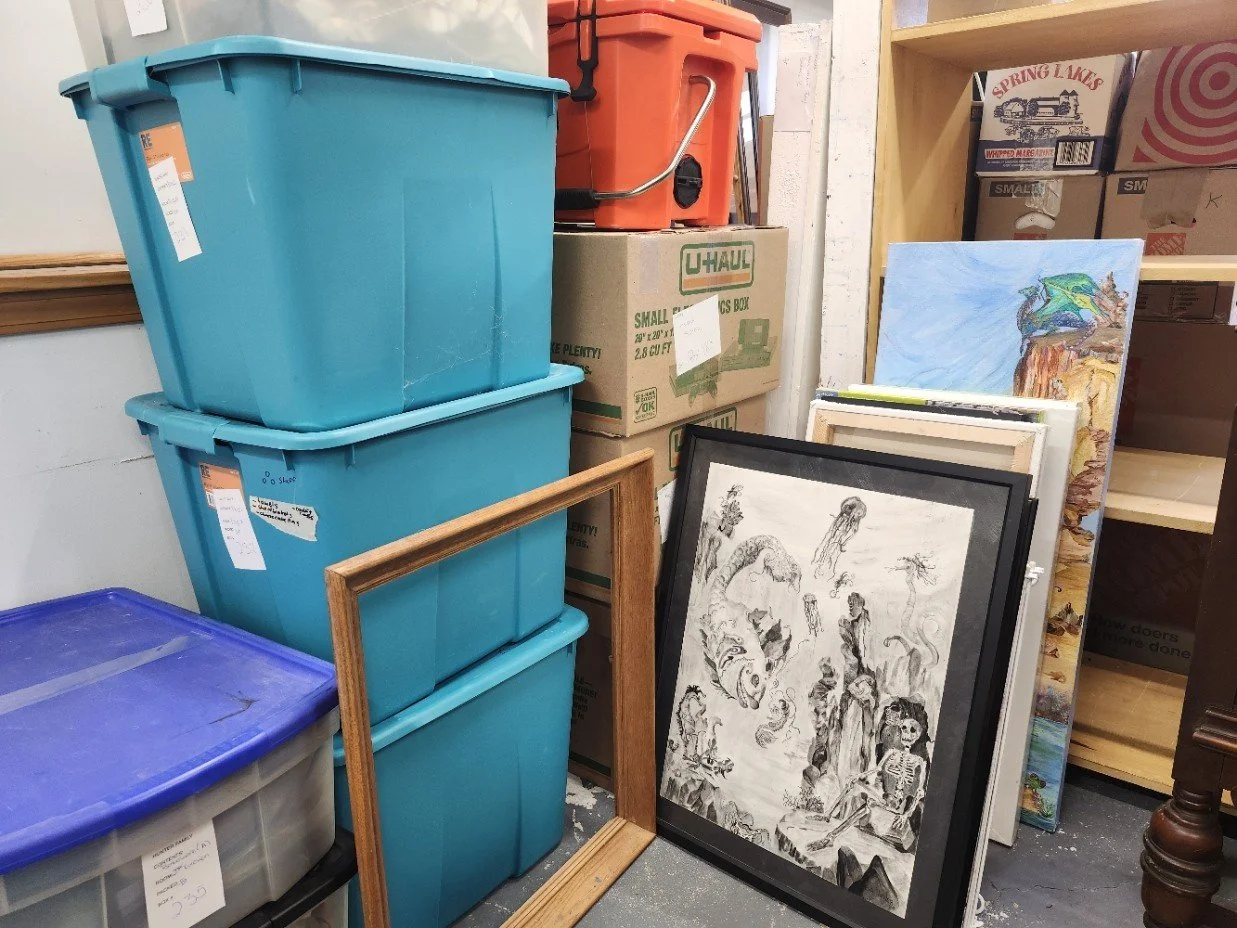 boxed up art studio
