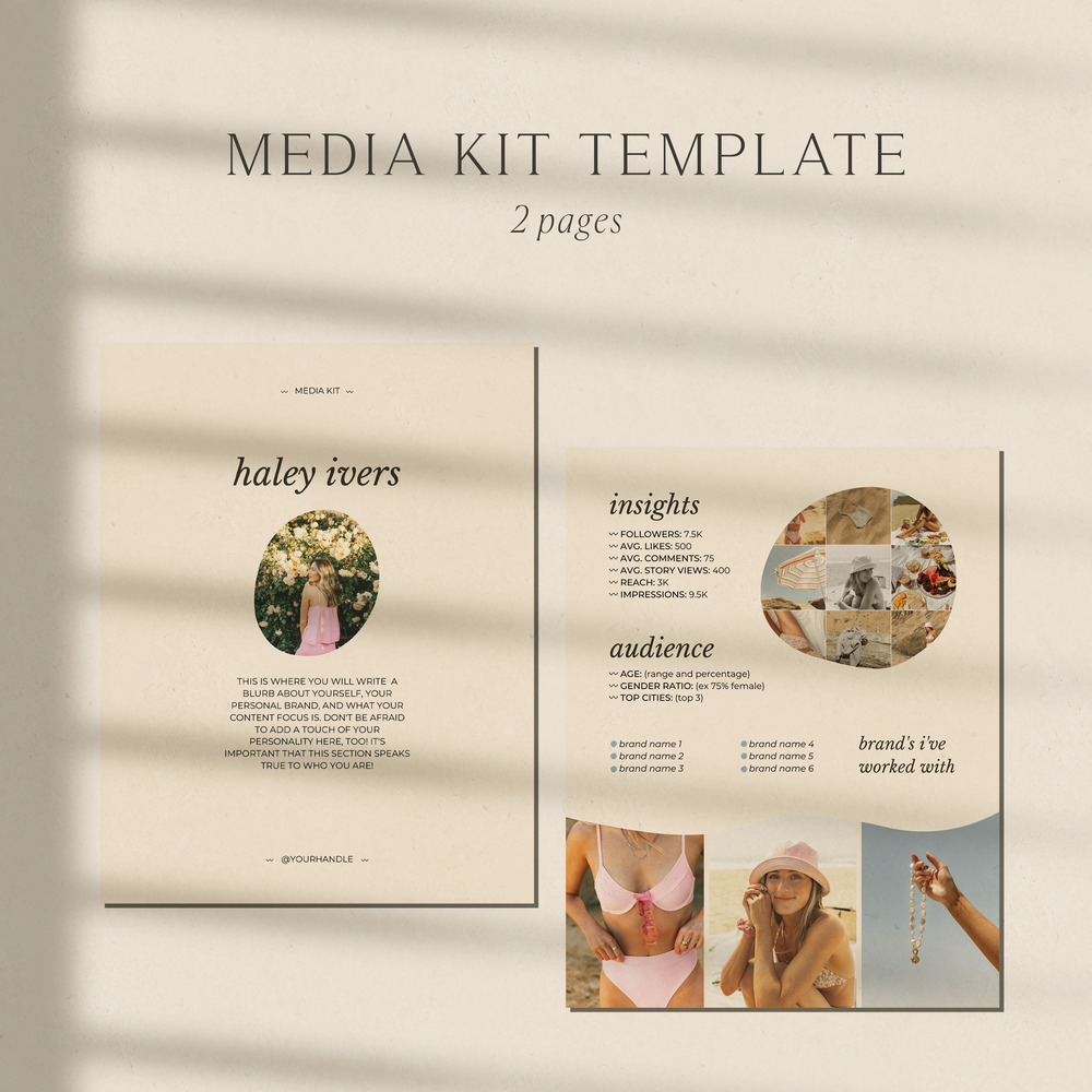Influencer Media Kit, Media Kit Template, Social Media Template, Canva Media Kit Template, Blogger Media Kit
