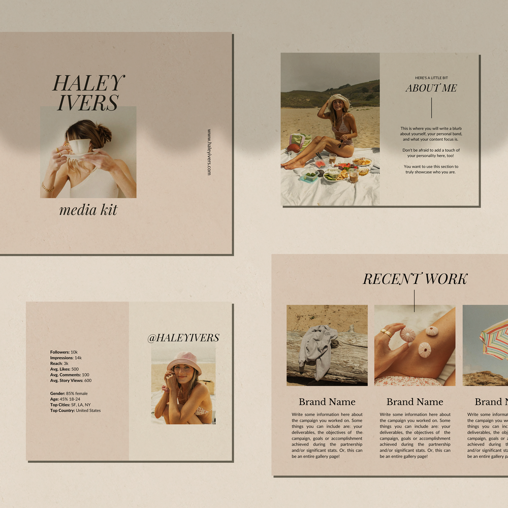 Influencer Media Kit Template | Edit and Customize in Canva — HALEY IVERS |  Influencer and Content Creator
